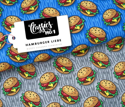 Preview: RESTSTÜCK 1,40m !!! - Bio Sweat - Hamburger Liebe - Col. 01 - blau - Classic No. 1 - Hamburger Liebe - Albstoffe