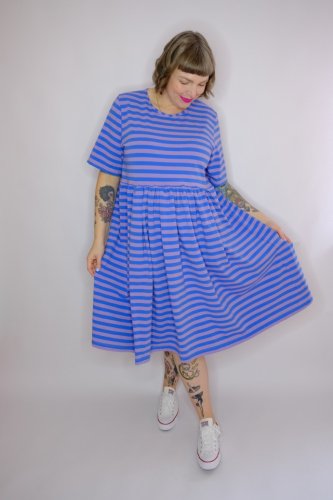 Preview: Bio Ringeljersey - A82/A04 - glicine/bluette - Summer Stripes - Hamburger Liebe - Albstoffe