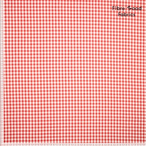 Baumwolle Seersucker - Checks red/white - Fibremood No. 34
