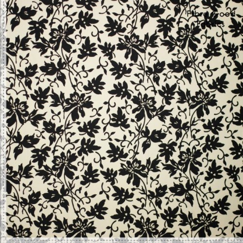 Baumwoll Popeline - Flower - ecru/schwarz - Fibremood No. 39