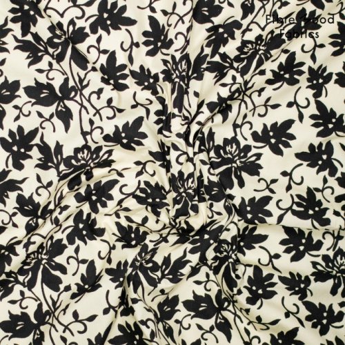 Preview: Baumwoll Popeline - Flower - ecru/schwarz - Fibremood No. 39