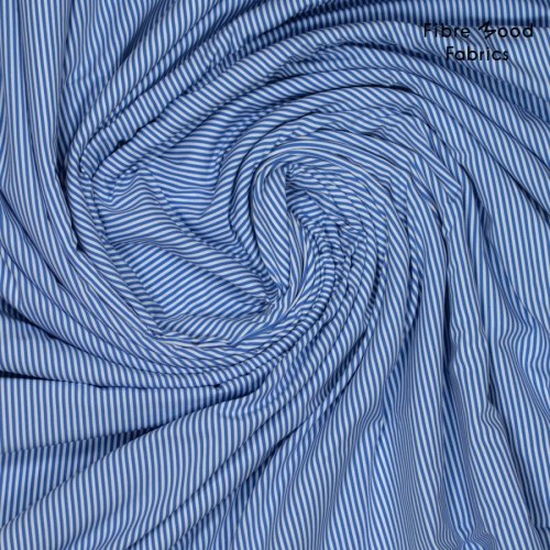 Baumwoll Popeline - stripes - blue/white - Fibremood No. 35