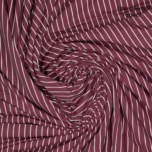 Baumwoll Popeline - stripes - bordeaux - Fibremood No. 35