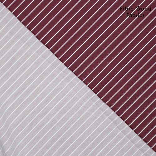 Baumwoll Popeline - stripes - bordeaux - Fibremood No. 35