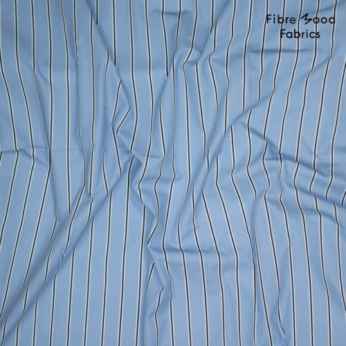 Baumwoll Popeline - stripes - blue/black - Fibremood No. 35