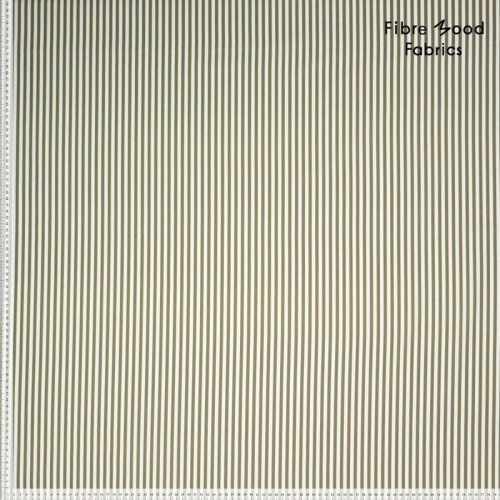 Baumwoll Popeline - Streifen - oliv - Fibremood No. 36