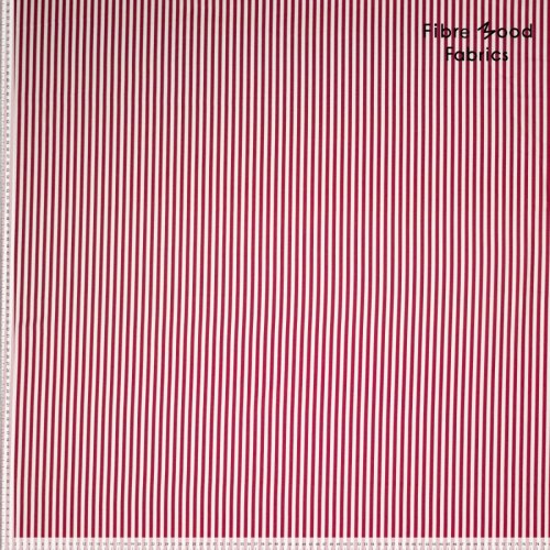 Baumwoll Popeline - Streifen - rot - Fibremood No. 36