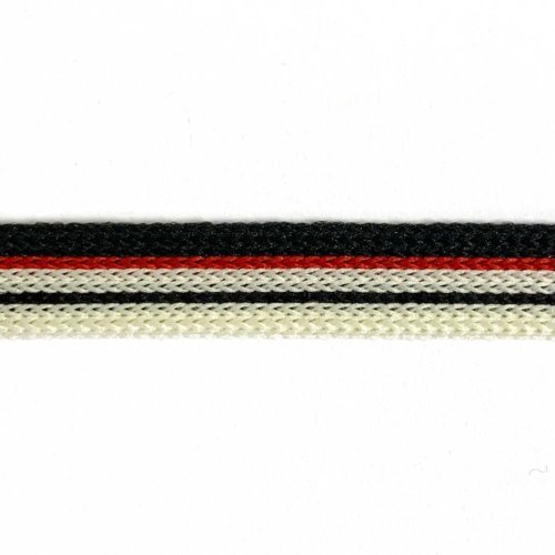Stripes - unelastisch - 10mm - natur/rot/schwarz