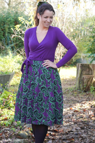 Viskose - Poenis - mint/lila - Opulence - Swafing by Cherry Picking