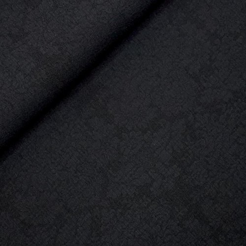 Baumwoll Leinen Jacquard - Erica - black