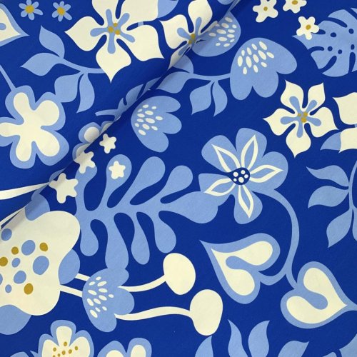 Bio Jersey - Fiori - Col. 03 - blau - Al Lago - Hamburger Liebe - Albstoffe