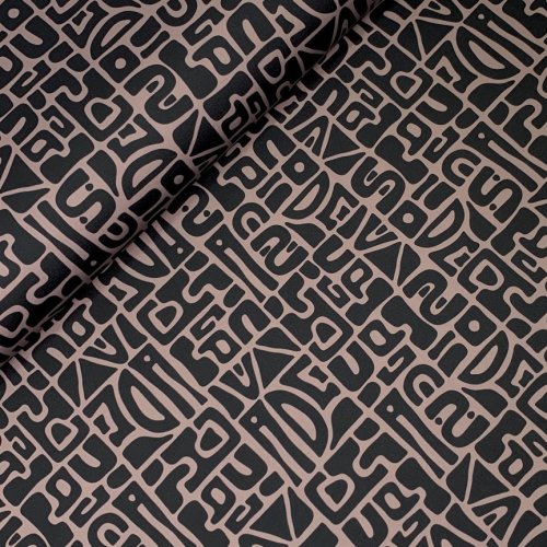 Sportjersey - bi-elastisch matt - Abstract Inca - taupe/black