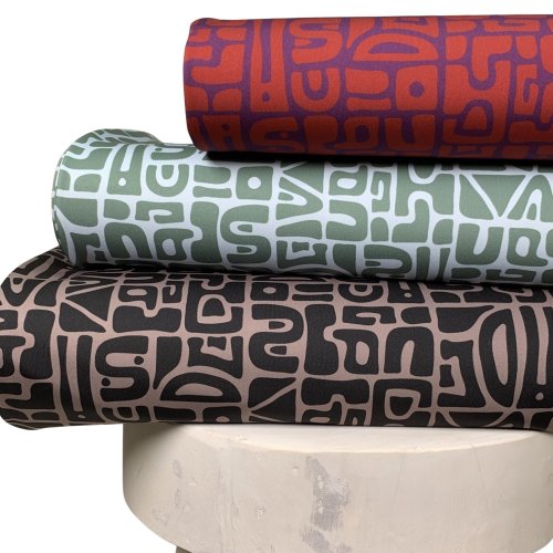 Sportjersey - bi-elastisch matt - Abstract Inca - lila/rot