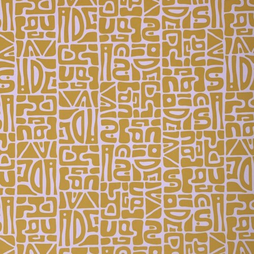 Sportjersey - bi-elastisch matt - Abstract Inca - senf/flieder
