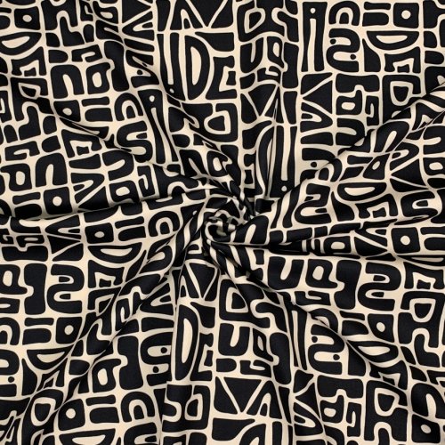 Sportjersey - bi-elastisch matt - Abstract Inca - black/sand