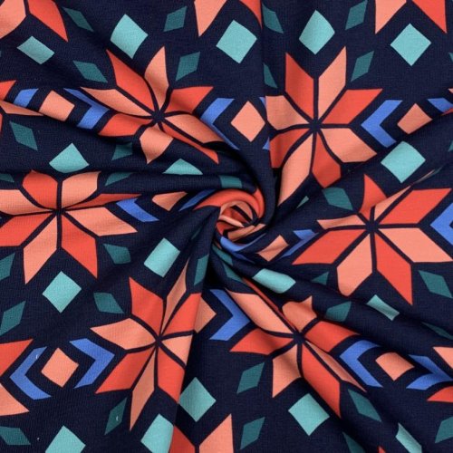 Bio Jersey - T-REX Star - Col. 01 blue navy/red - REXmas - Hamburger Liebe - Albstoffe