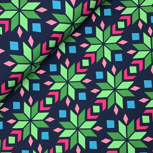 Bio Jersey - T-REX Star - Col. 01 blue navy/green - REXmas - Hamburger Liebe - Albstoffe