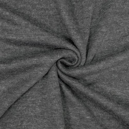 Preview: RESTSTÜCK 0,40m !!! - Viskose Strick Jersey - Merino Touch - uni - grey melange