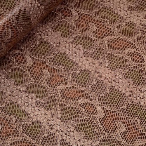 Kunstleder - Snake Print - Kari - brown