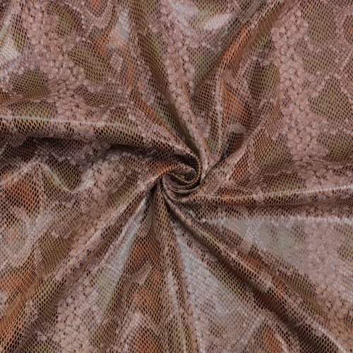 Kunstleder - Snake Print - Kari - brown