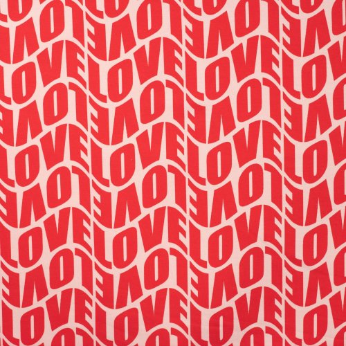 French Terry - Love - red/rose