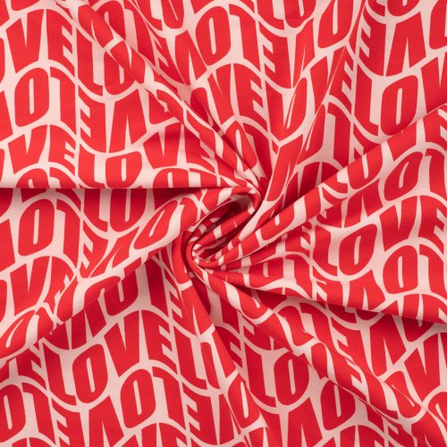French Terry - Love - red/rose