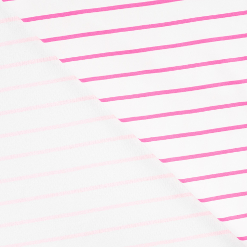 Preview: RESTSTÜCK 0,80m !!! - French Terry - Neon Stripes - neon pink/white