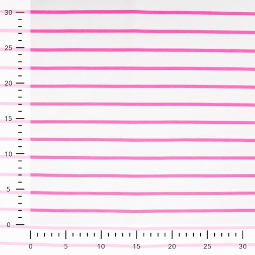 Preview: French Terry - Neon Stripes - neon pink/white