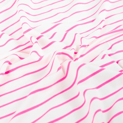 RESTSTÜCK 0,80m !!! - French Terry - Neon Stripes - neon pink/white