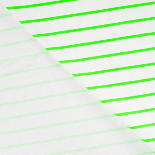 Preview: French Terry - Neon Stripes - neon green/white