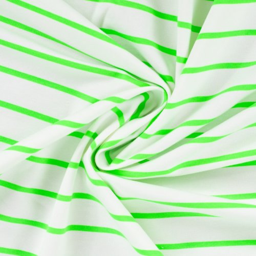 Preview: French Terry - Neon Stripes - neon green/white