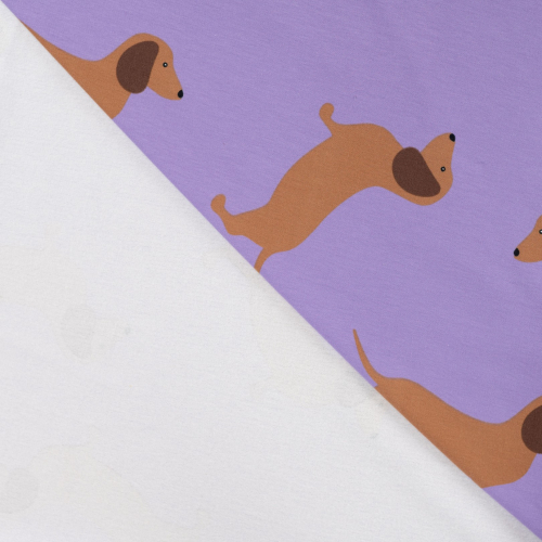 Preview: French Terry - brushed - Luipold Dackel - lilac/brown