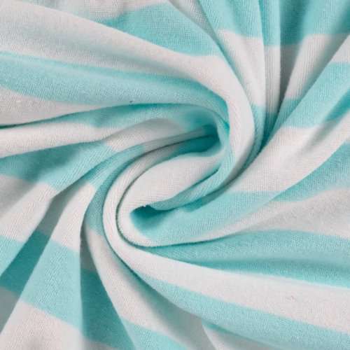 Preview: Baumwoll Frottee Terry - Balance Stripes - türkis