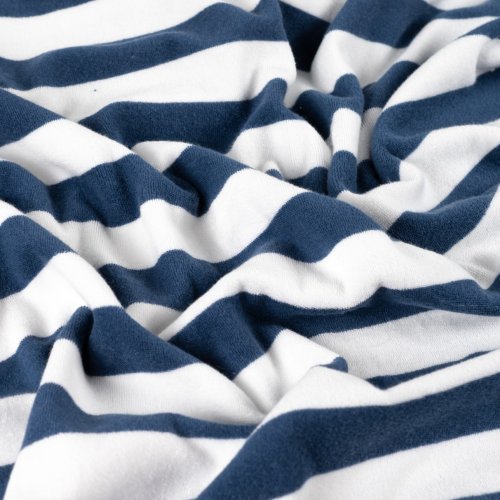 Baumwoll Frottee Terry - Balance Stripes - denim