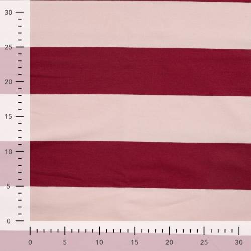 Preview: RESTSTÜCK 0,50m !!! - French Terry - Blockstreifen - bordeaux/nude