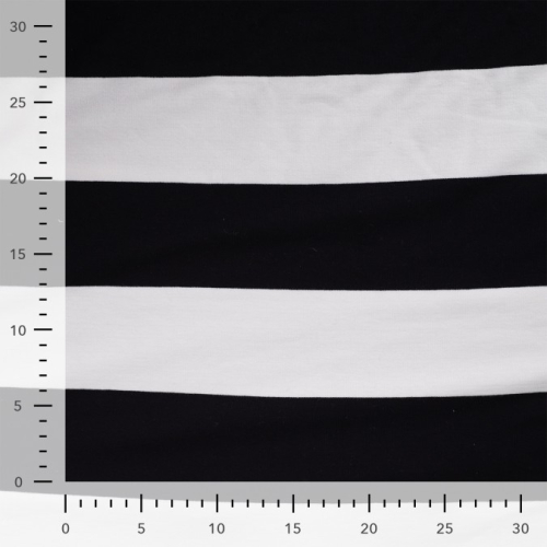 Preview: French Terry - Blockstreifen - black/white
