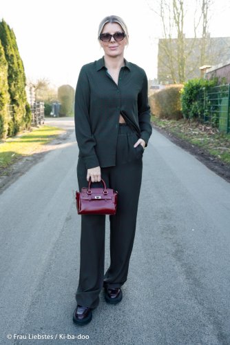 Preview: Viskose - Chain Twist - petrol/burgundy - Geoluxe by Ki-ba-doo - Swafing