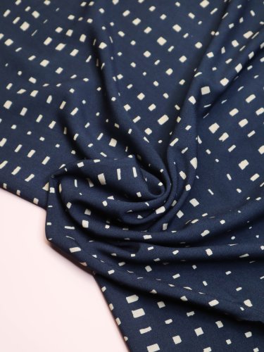 Viskose mit LENZING™ ECOVERO™ Fasern - Grid - dark navy - MeetMilk