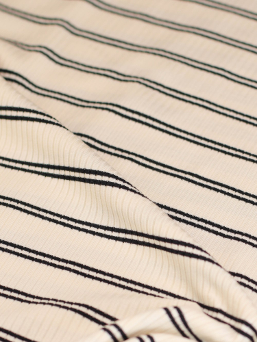 Preview: RESTSTÜCK 1,50m !!! - Derby Slim Stripe Jersey mit TENCEL™Modal - shell - MeetMilk