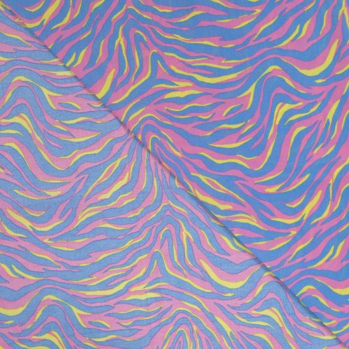 Preview: Baumwoll Voile - Viggo Zebra - rosa/gelb