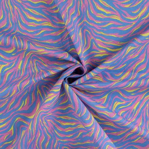 Baumwoll Voile - Viggo Zebra - rosa/gelb