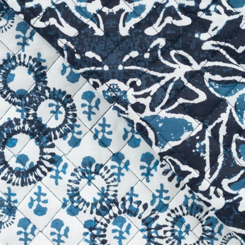 Doubleface Baumwoll Stepper - Elwine Flowers - dark navy/blue