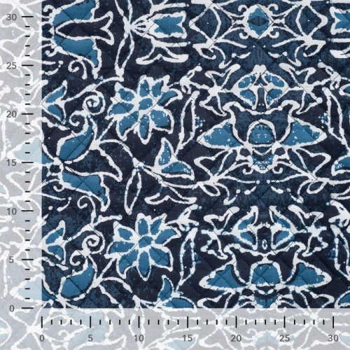 Preview: Doubleface Baumwoll Stepper - Elwine Flowers - dark navy/blue