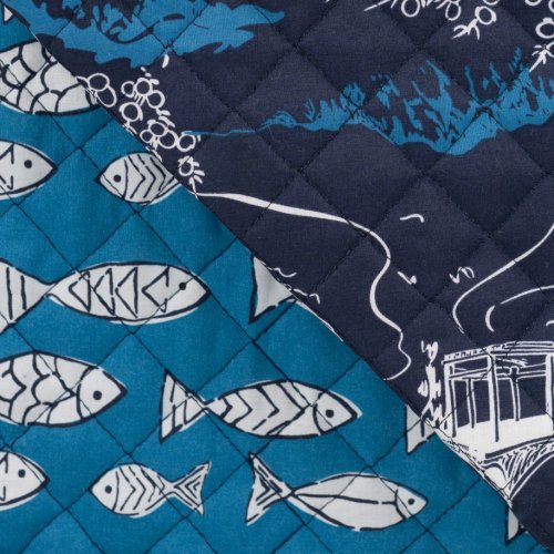 Preview: Doubleface Baumwoll Stepper - Svana - dark navy/blue