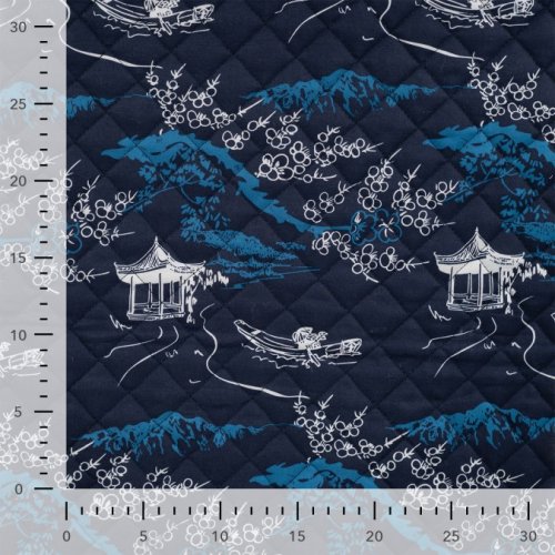 Preview: Doubleface Baumwoll Stepper - Svana - dark navy/blue