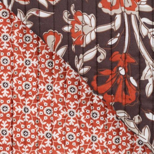 Doubleface Baumwoll Stepper - Moreen Flowers - brown/rost