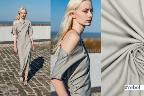 Viskose/Leinen Twill - uni - grey - Fibremood No. 33