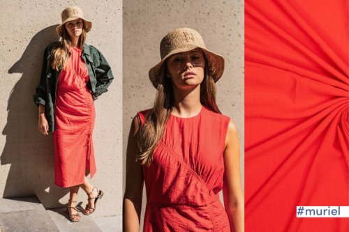 Viskose Warp Crinkel - uni - summer red - Fibremood No. 34