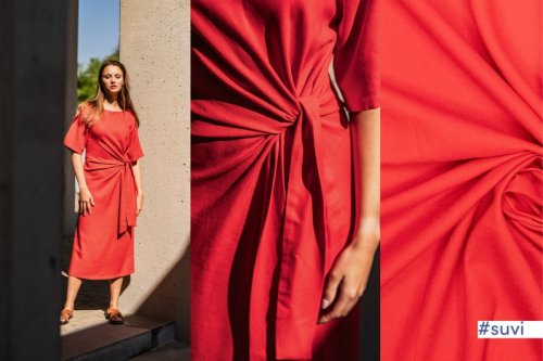 Viskose/Leinen Twill - uni - red - Fibremood No. 34
