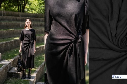 Viskose Crepe - uni - black - Fibremood No. 34